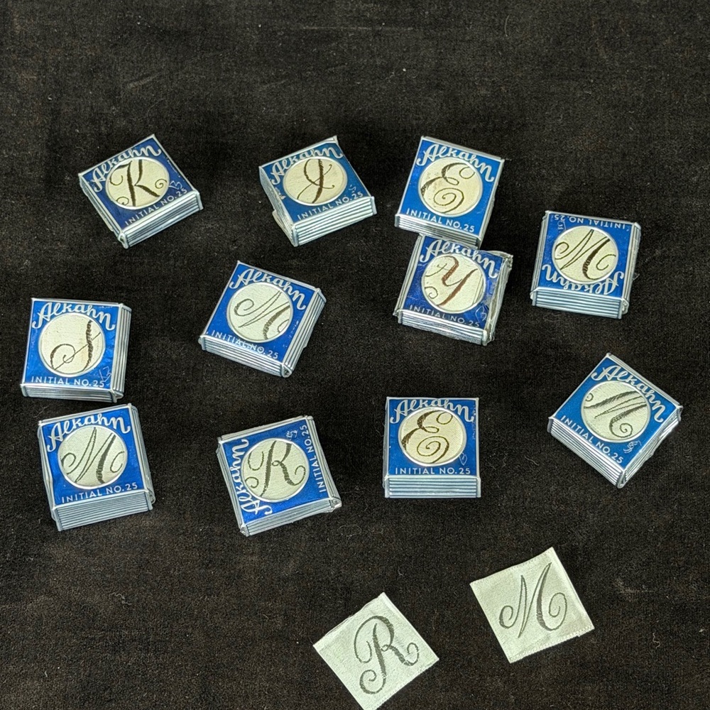 Embroidered Silk Initials by Alkahn
